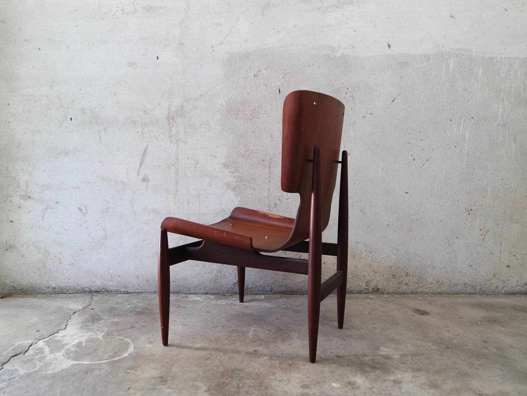 Armchair in Curved Plywood Barovero Turin 1961