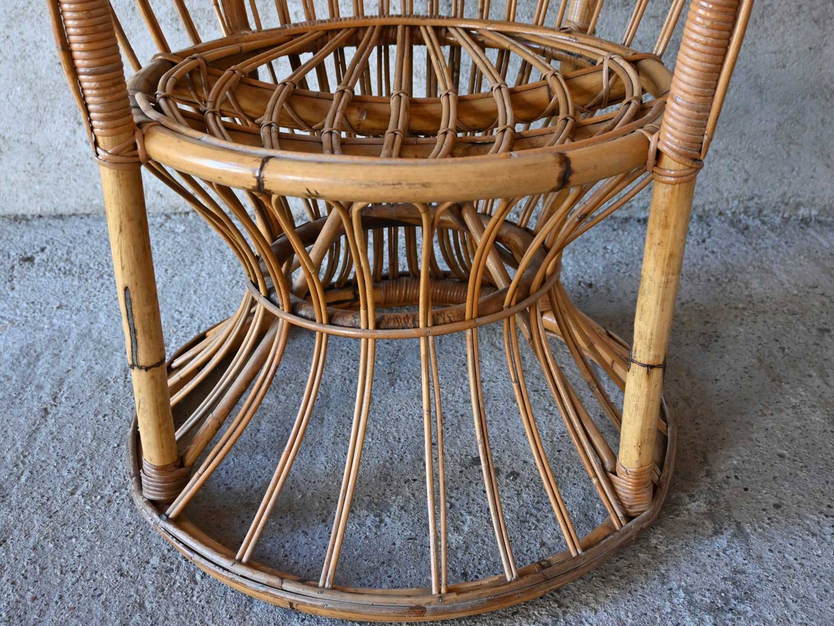 Bamboo and Wicker Armchair 60's 1960