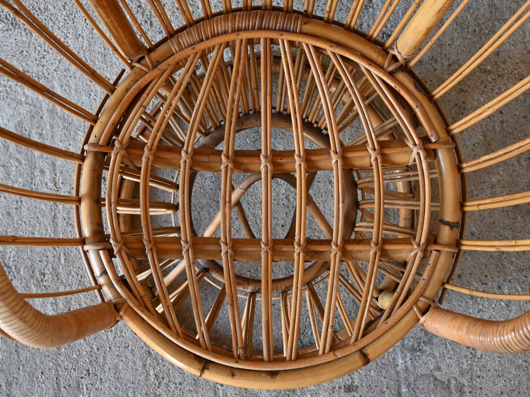 Bamboo and Wicker Armchair 60's 1960