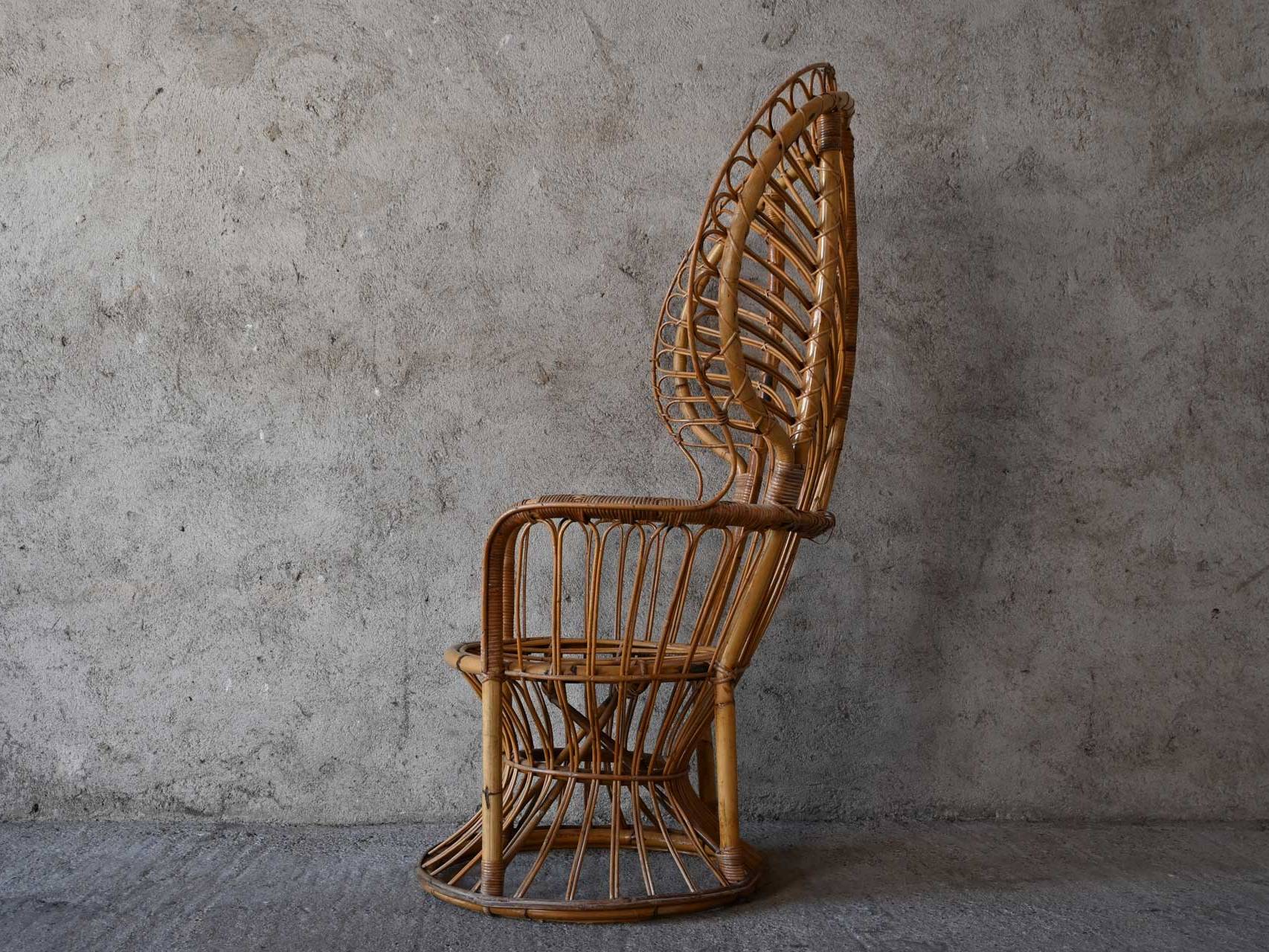Bamboo and Wicker Armchair 60's 1960