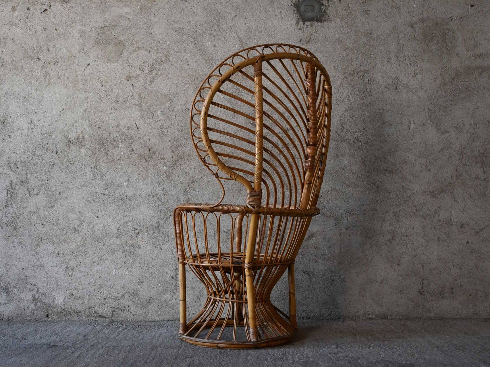 Bamboo and Wicker Armchair 60's 1960