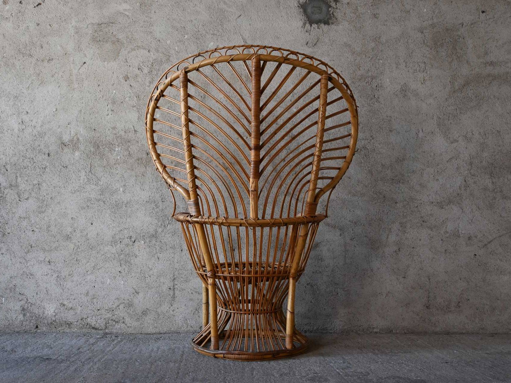 Bamboo and Wicker Armchair 60's 1960