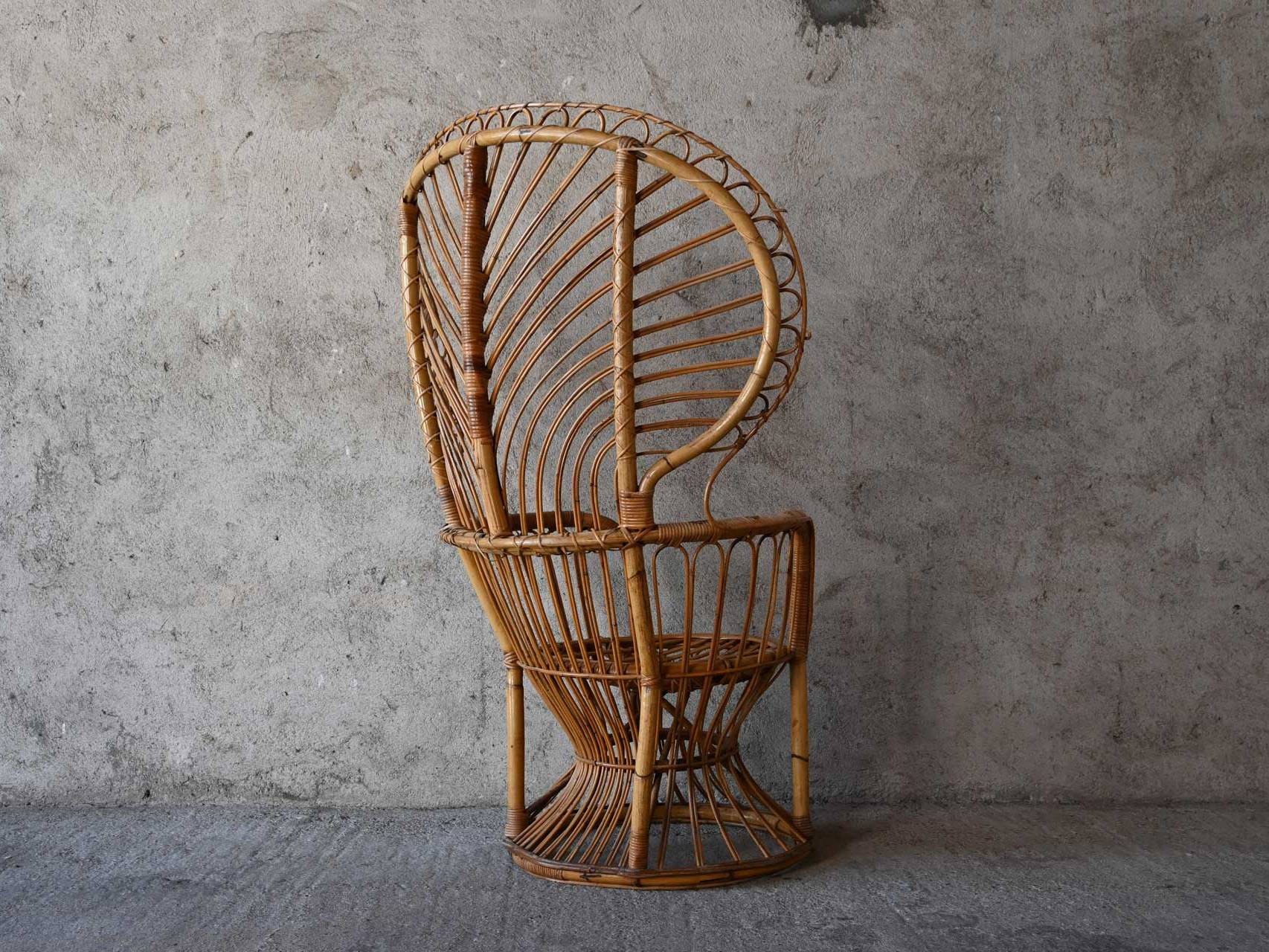 Bamboo and Wicker Armchair 60's 1960
