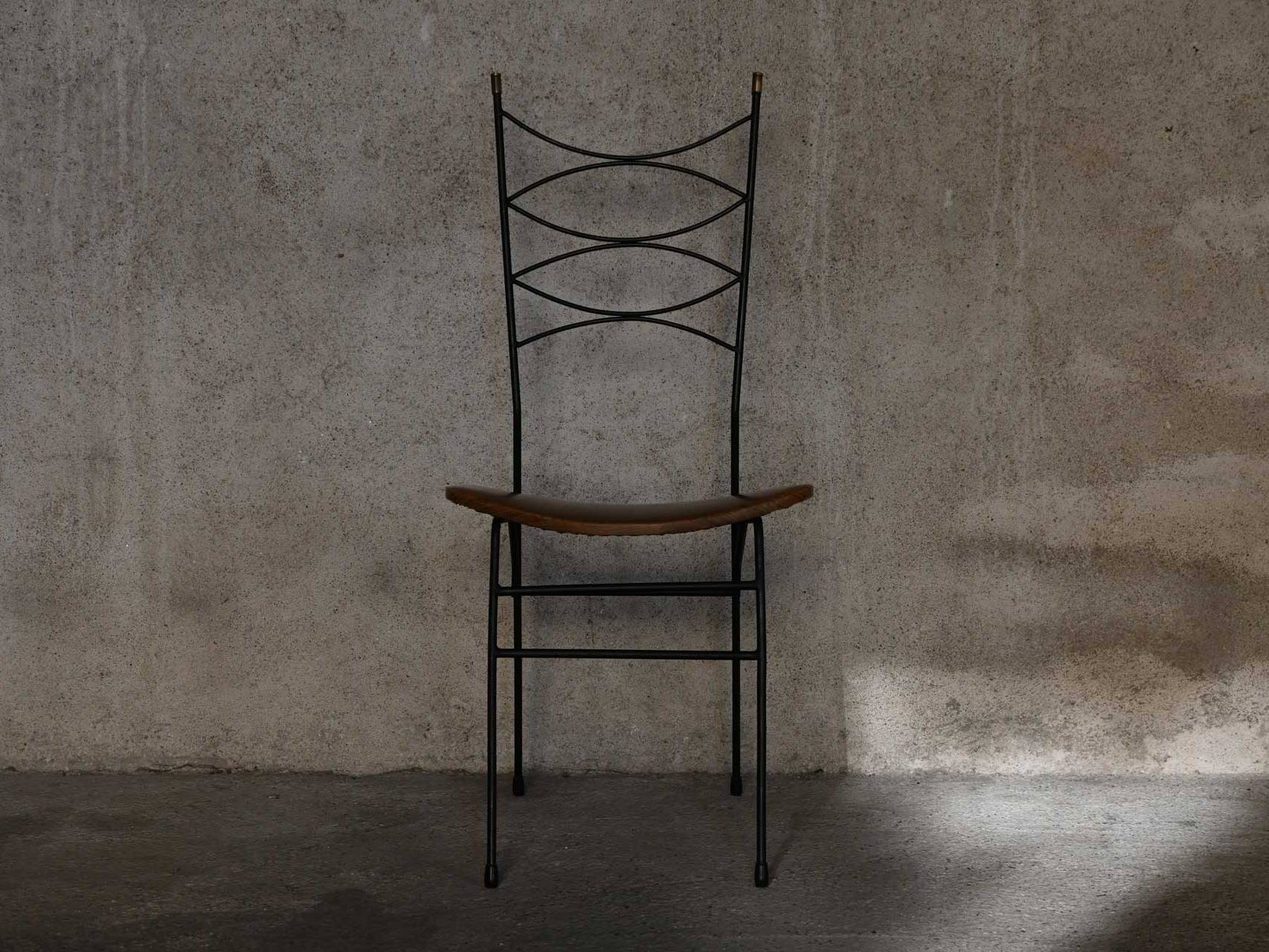 Iron High Back Chair 50s 1950