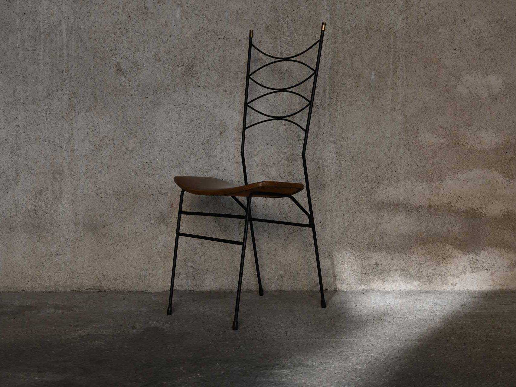 Iron High Back Chair 50s 1950