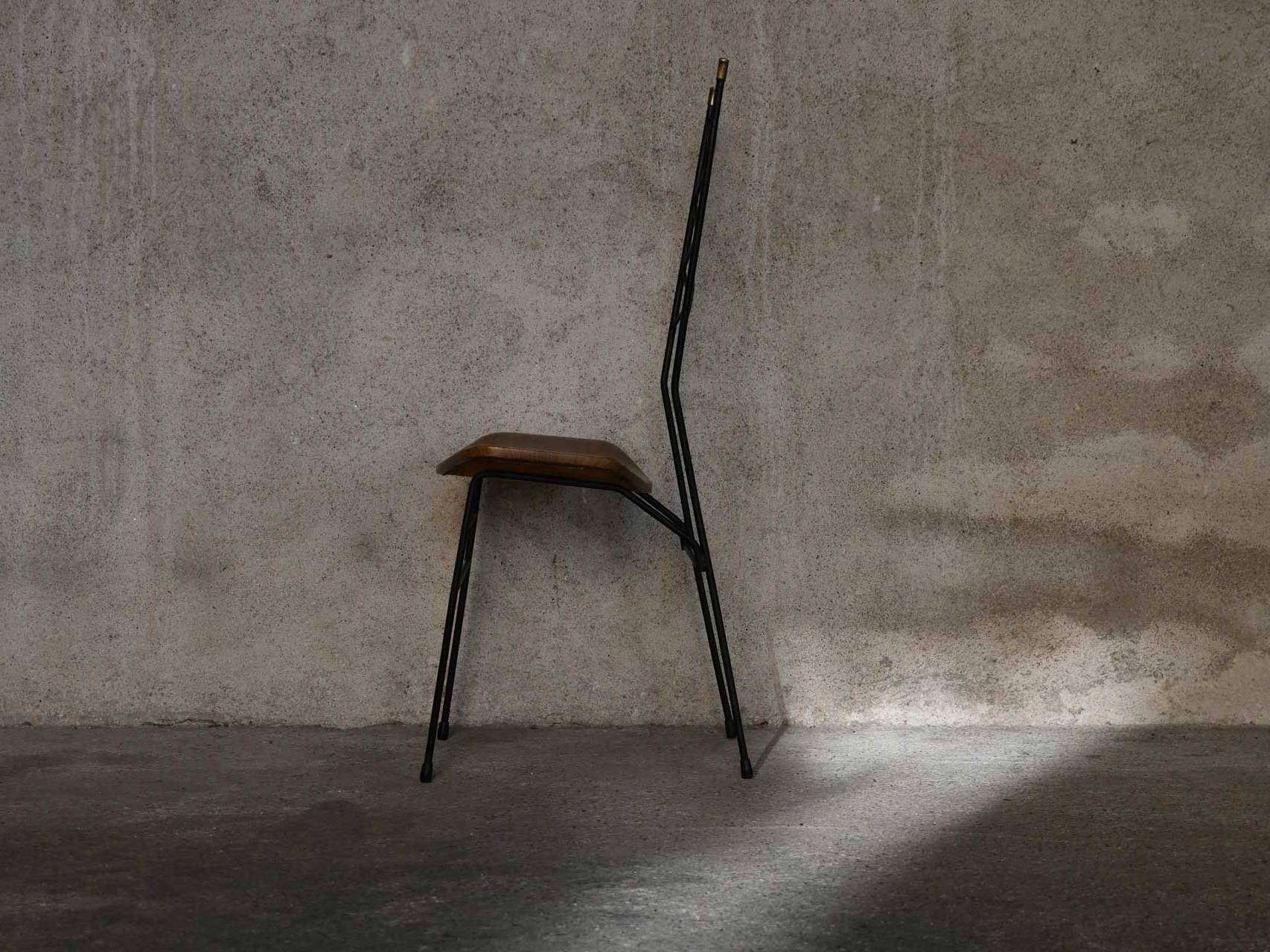 Iron High Back Chair 50s 1950