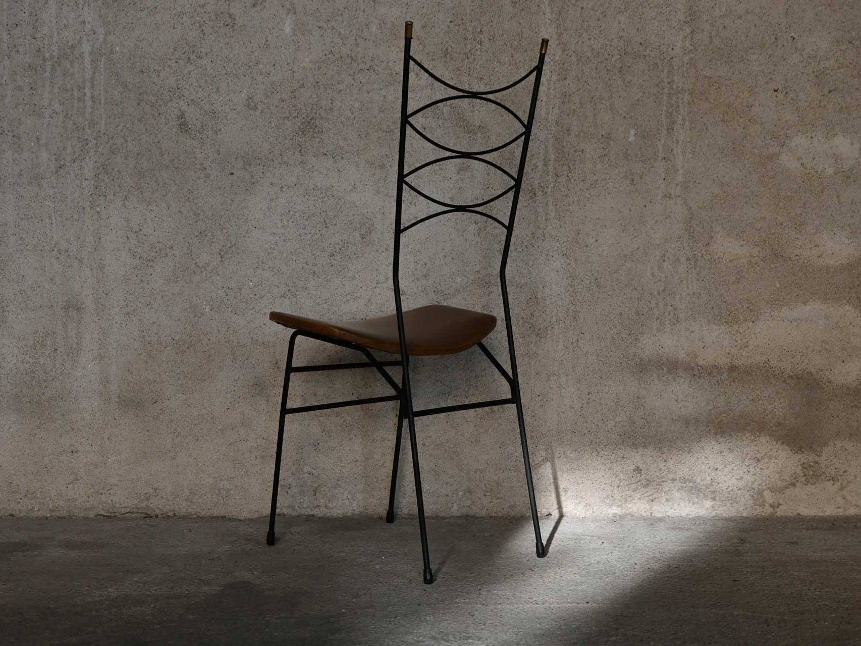 Iron High Back Chair 50s 1950