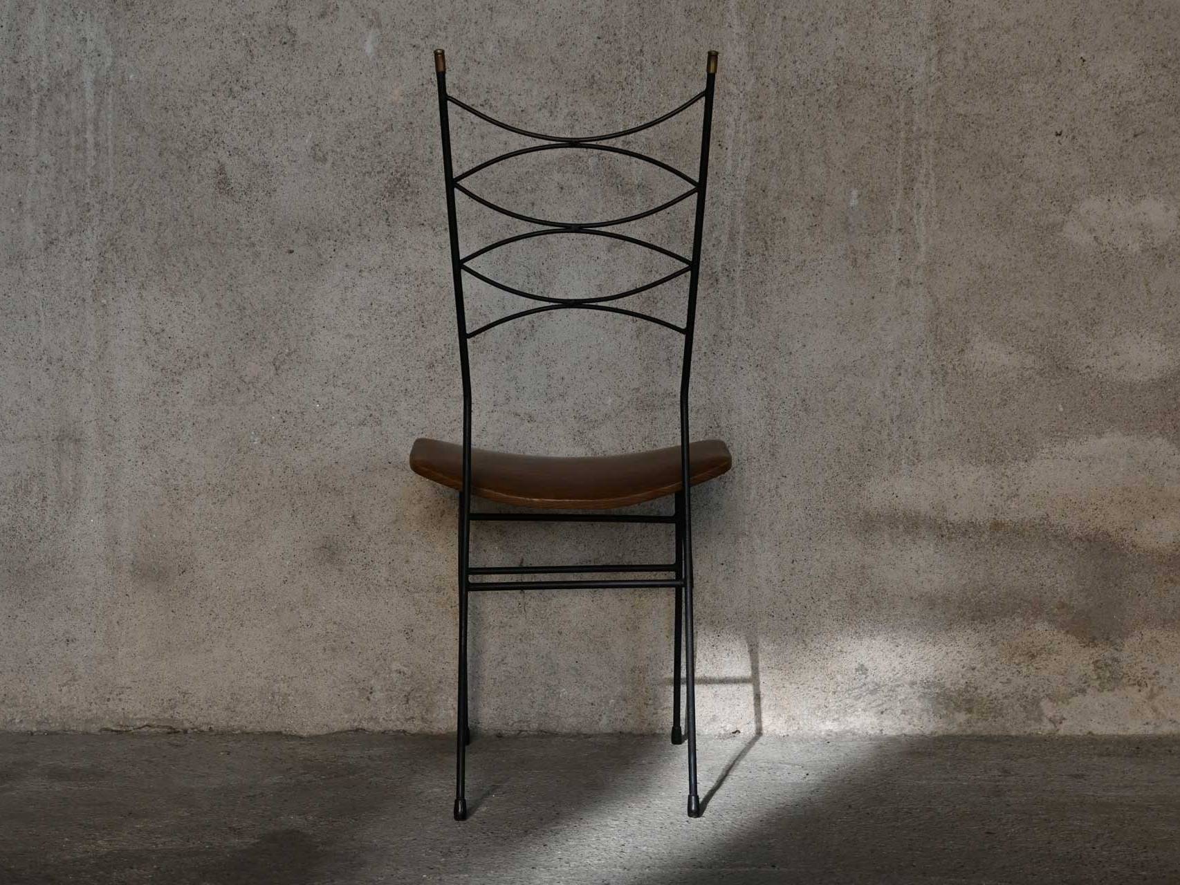 Iron High Back Chair 50s 1950