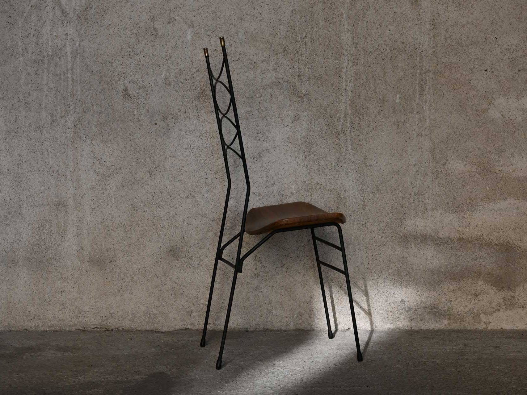 Iron High Back Chair 50s 1950