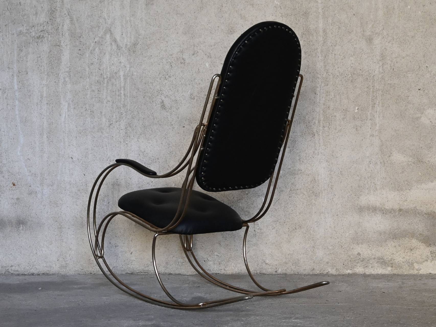 Sedia a Dondolo Ottone 1970